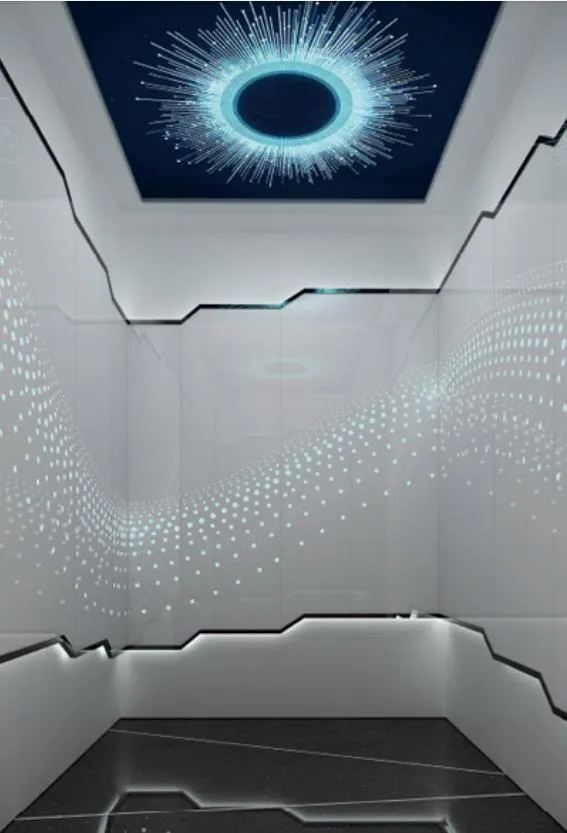 Элитная отделка салона пассажирского лифта Luxury decoration cabin passenger elevator