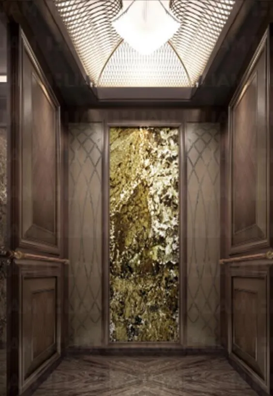 Элитная отделка салона пассажирского лифта Luxury decoration cabin passenger elevator